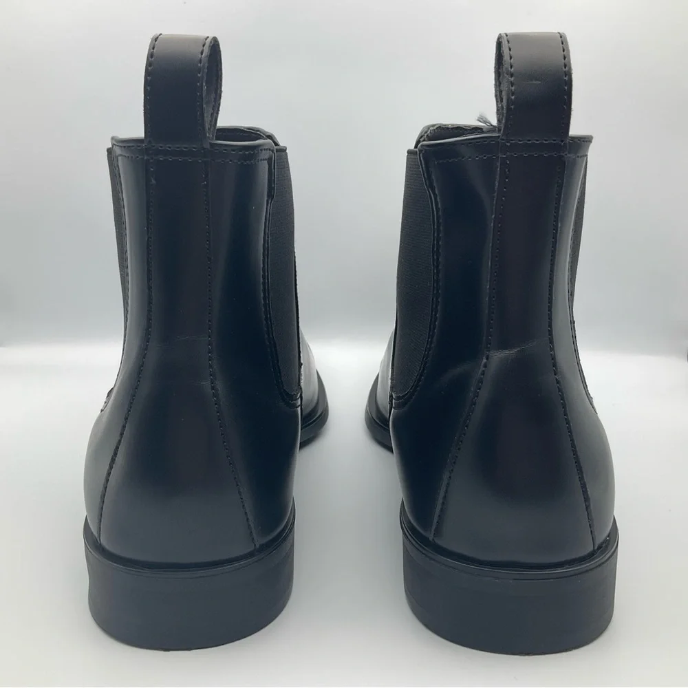 ZARA - Black Leather Dress Casual Chelsea Boots - Picture 4 of 11